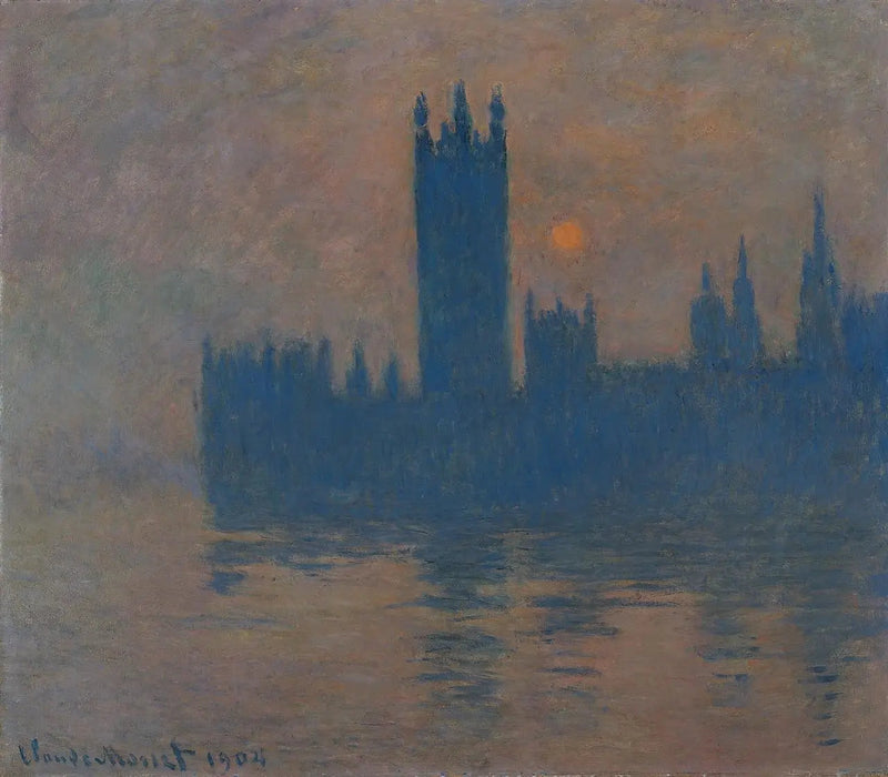Het Parlement, zonsondergang - Claude Monet