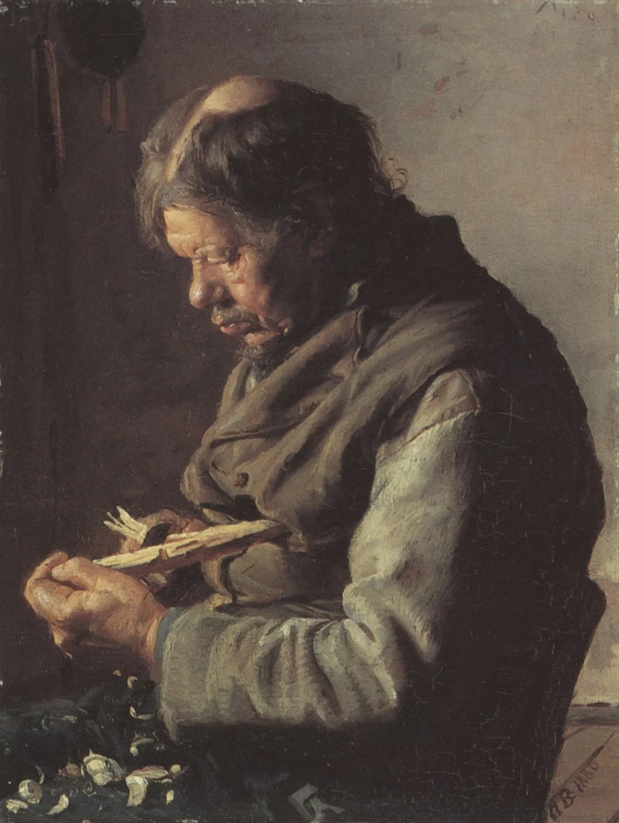 Le pêcheur Lars Gaihede sculpte un bâton - Anna Ancher