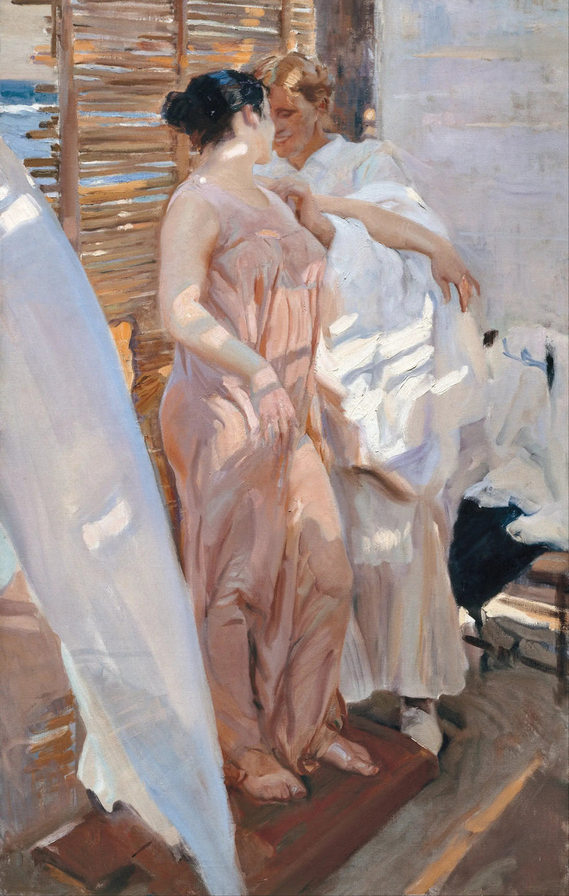 De Roze Badjas - Joaquín Sorolla