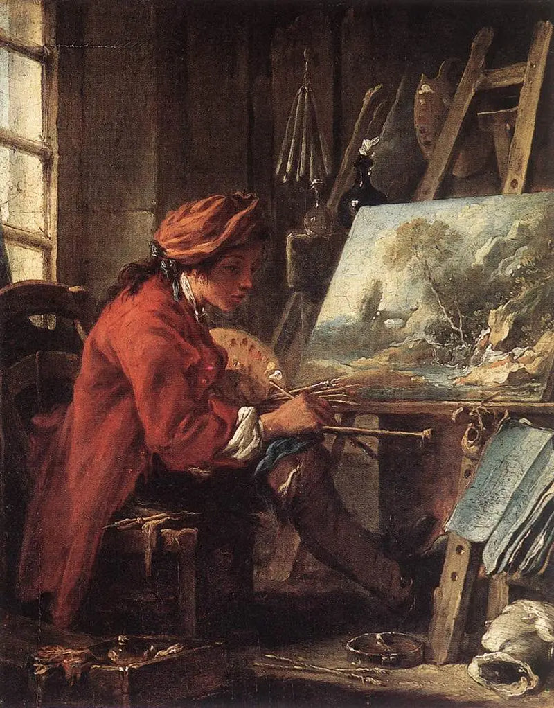 De Schilder in zijn atelier - François Boucher
