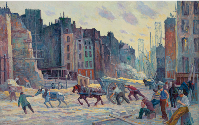 Het doorboren van de Réaumurstraat - Maximilien Luce