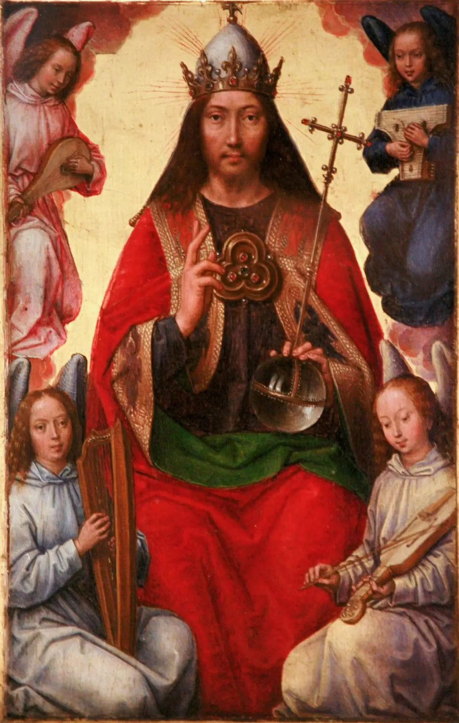 De Eeuwige Vader omringd door engelen - Hans Memling
