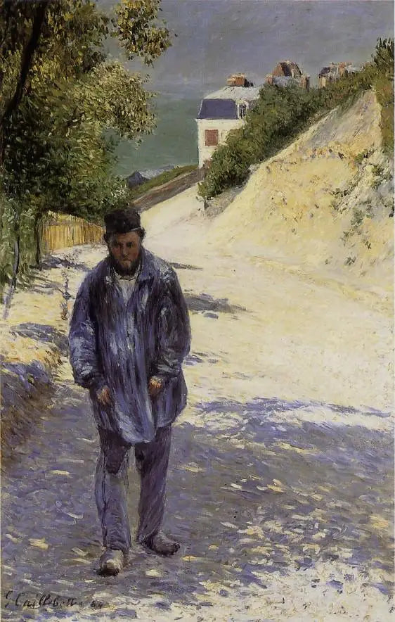 De vader Magloire op de weg naar Saint-Clair in Étretat - Gustave Caillebotte