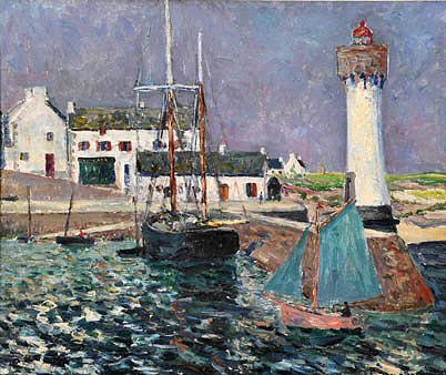 Le Phare du Port Haliguen - Maxime Maufra image 1 copie peinte à la main à l’huile