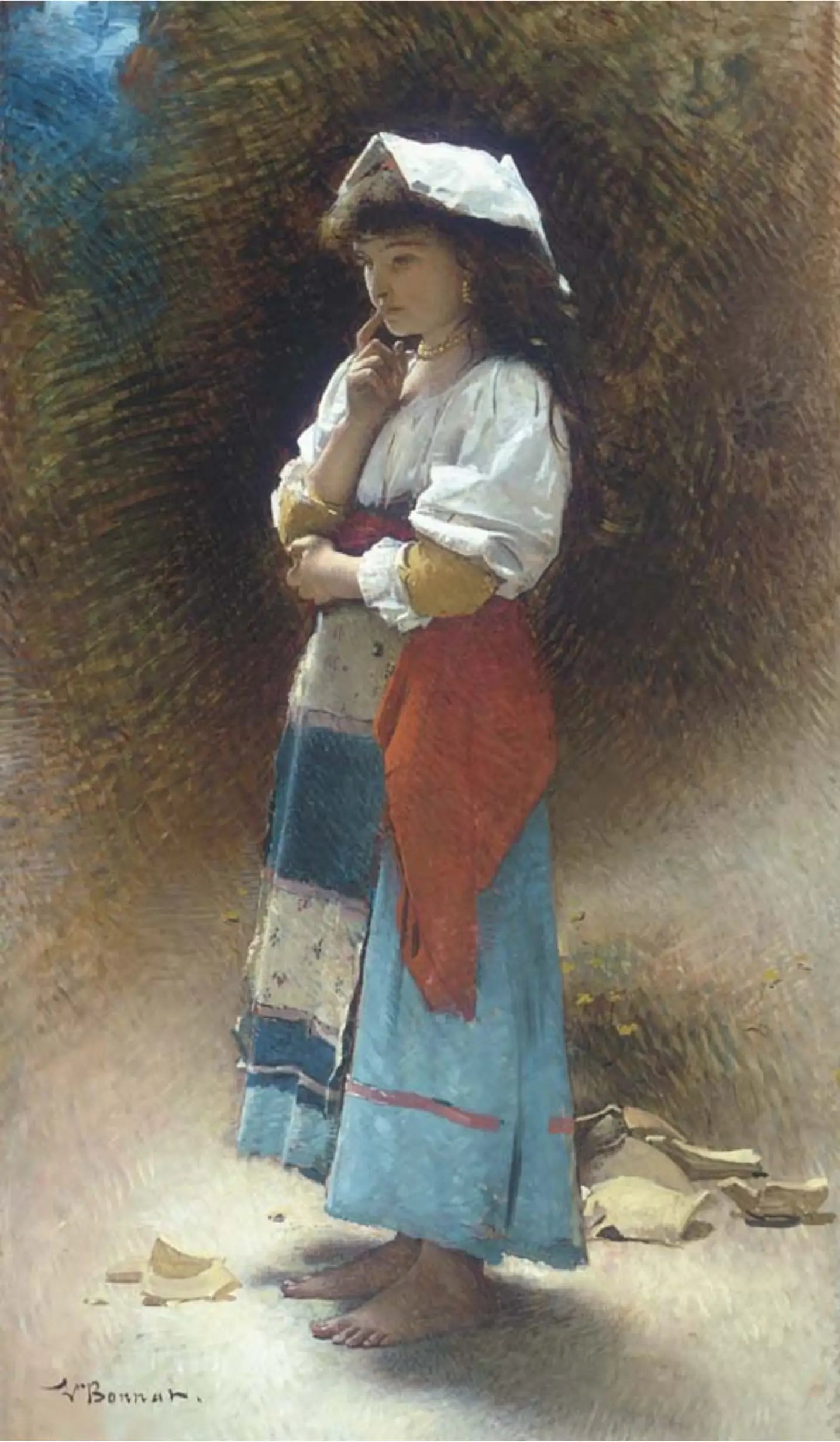 Le pichet cassé (version pieds nus) - Léon Bonnat - Alpha Reproduction