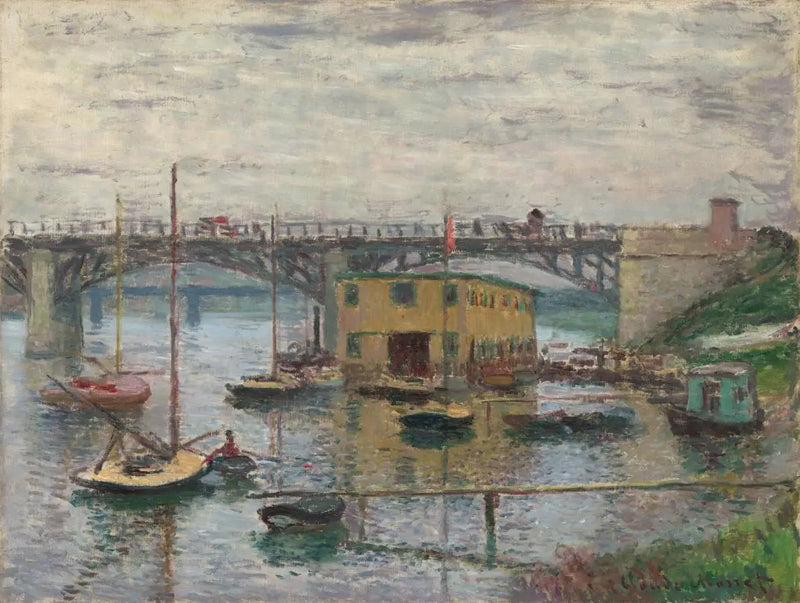 De brug van Argenteuil, een grijze dag - Claude Monet