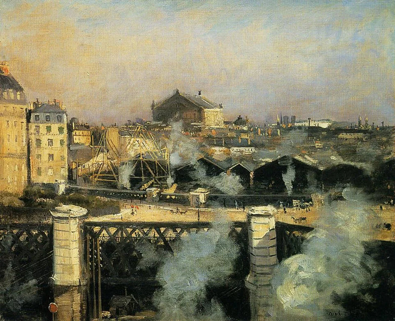 De Brug van Europa en het Station Saint-Lazare in werkzaamheden - Norbert Gœneutte
