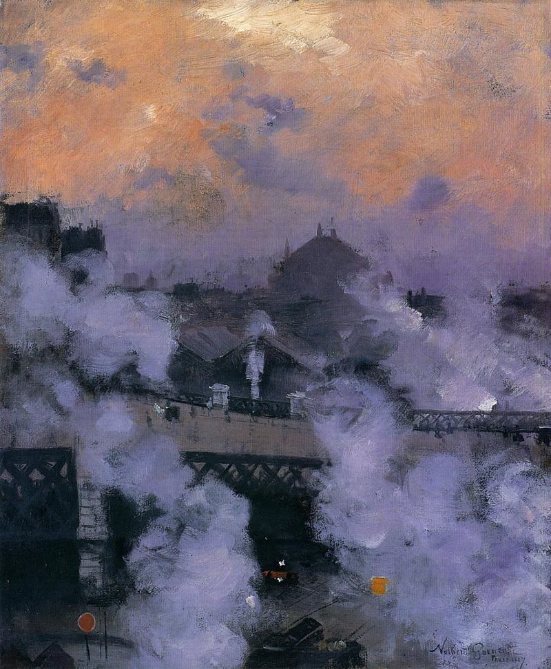 De brug van Europa 's nachts - Norbert Gœneutte
