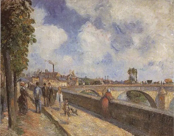 De brug van Pontoise - Camille Pissarro