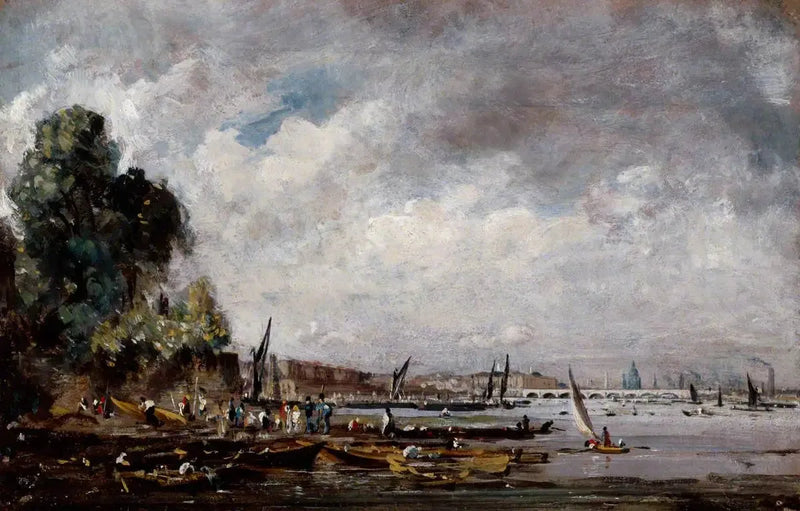 De Waterloo-brug vanaf de linkeroever van de Theems - John Constable