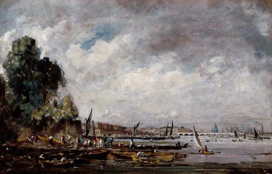 De Waterloo-brug vanaf de linkeroever van de Theems - John Constable