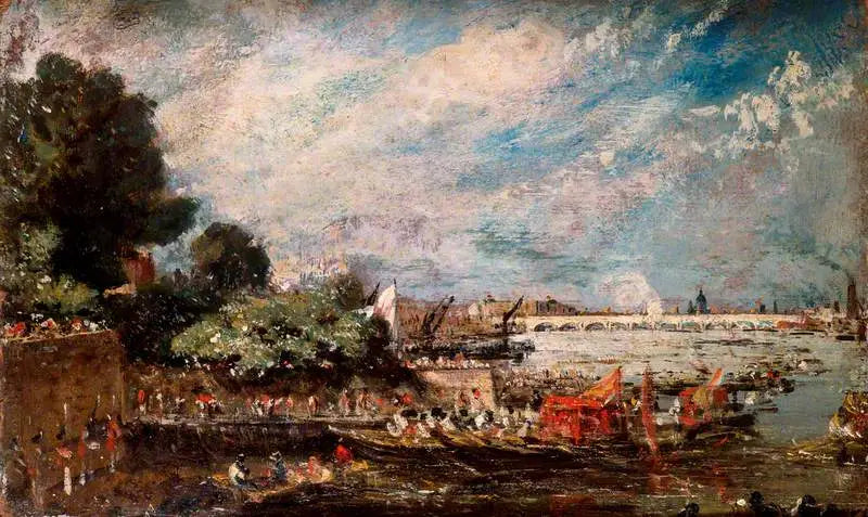 De Waterloo-brug vanaf de Whitehall-trappen - John Constable