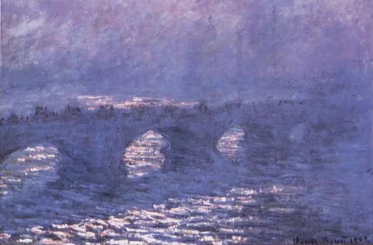 De Waterloo-brug, zonlicht effect in de mist - Claude Monet