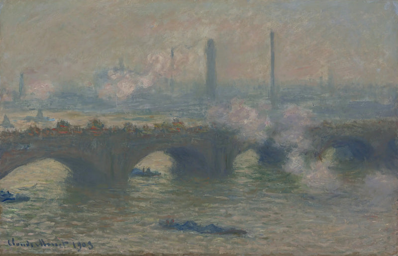 De Waterloo-brug, de grijze dag - Claude Monet