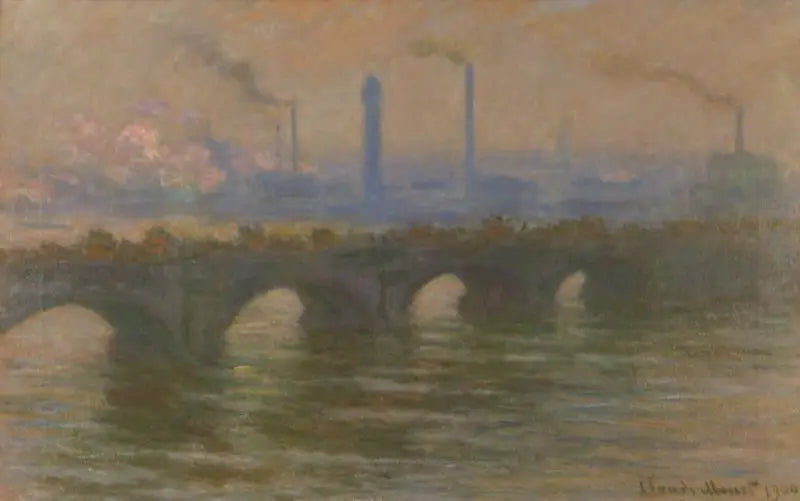 De Waterloo-brug, bewolkt weer - Claude Monet