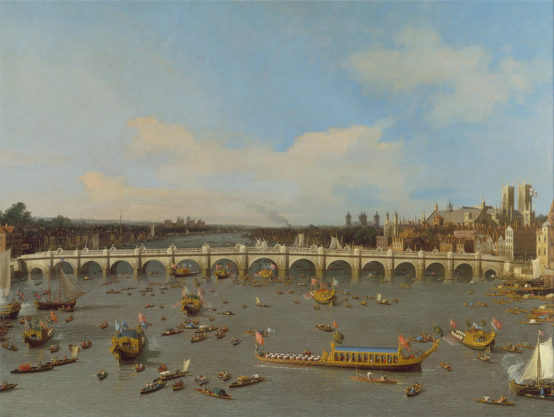De Westminster-brug, met de processie van de burgemeester op de Theems - Canaletto

Source:
Le Pont de Westminster, avec la procession du Lord-maire sur la Tamise - Canaletto