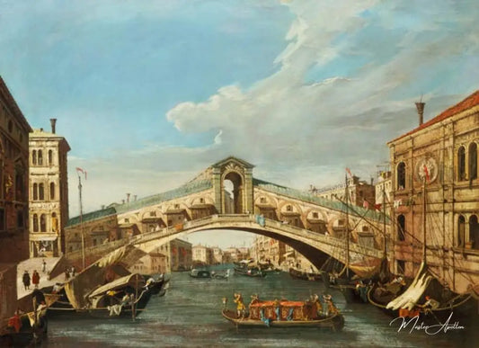 Le pont du Rialto, Venise - Giovanni Antonio Canal - Reproductions de tableaux et peintures haut de gamme