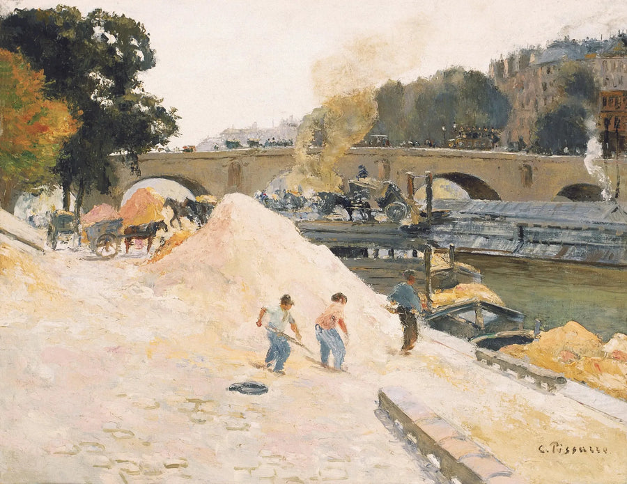 De Pont-Marie gezien vanaf de kade van Anjou - Camille Pissarro