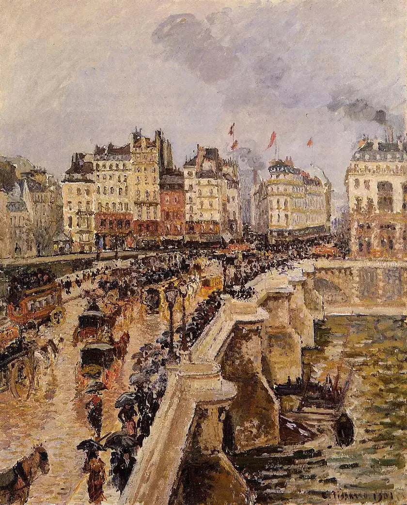 De Pont-Neuf, Regenachtige middag (Eerste seizoen) - Camille Pissarro