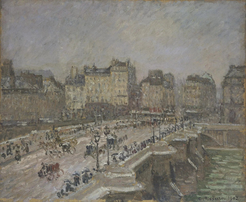 De Pont-Neuf, Sneeuw Effect (Tweede Serie) - Camille Pissarro