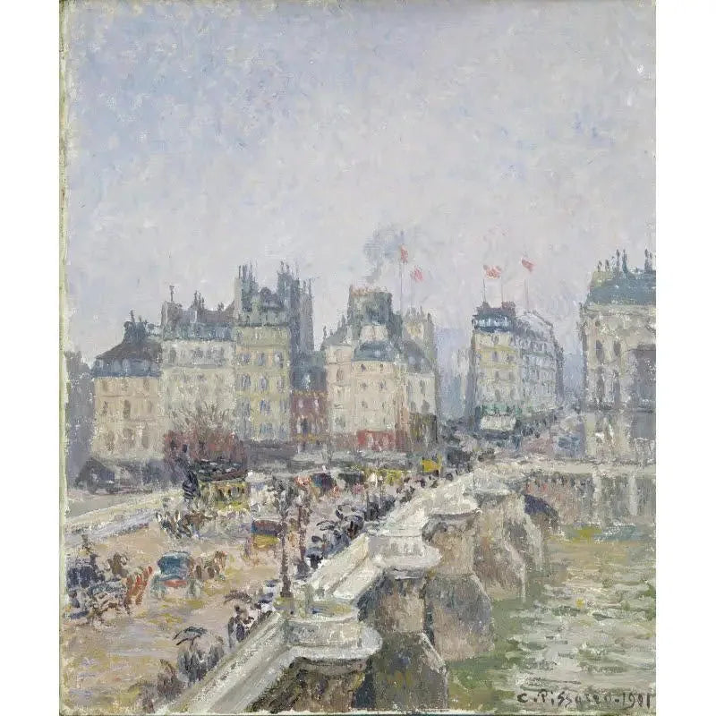 De Pont-Neuf, natte tijd - Camille Pissarro