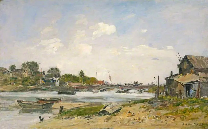 De brug over de Touques in Deauville - Eugène Boudin