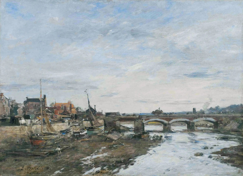 De Brug over de Touques in Trouville - Eugène Boudin