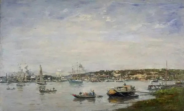 De haven van Bordeaux - Eugène Boudin