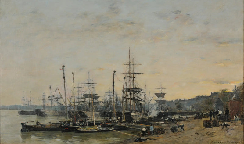 De haven van Bordeaux, gezien vanaf de kade van de Chartrons - Eugène Boudin