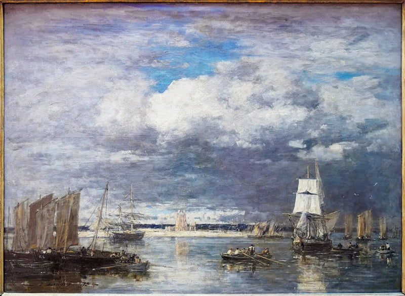 De haven van Camaret onder een stormachtige lucht - Eugène Boudin
