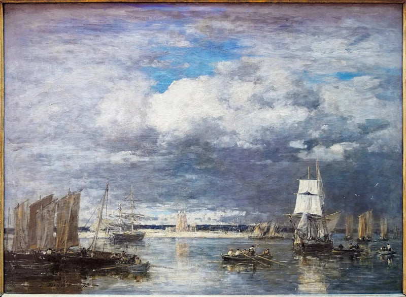 De haven van Camaret onder een stormachtige lucht - Eugène Boudin
