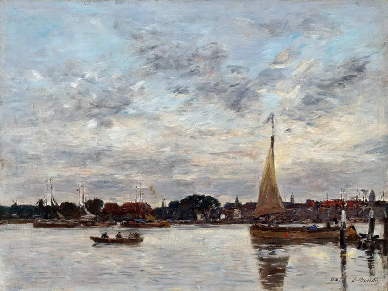 De haven van Dordrecht - Eugène Boudin