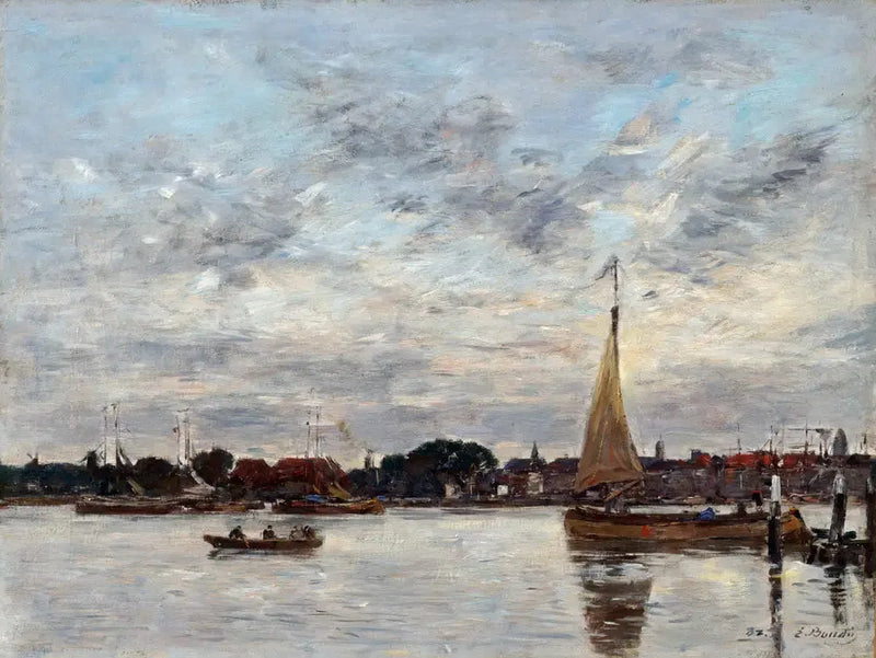 De haven van Dordrecht - Eugène Boudin
