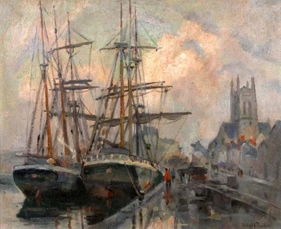 De haven van Fécamp - Robert Antoine Pinchon