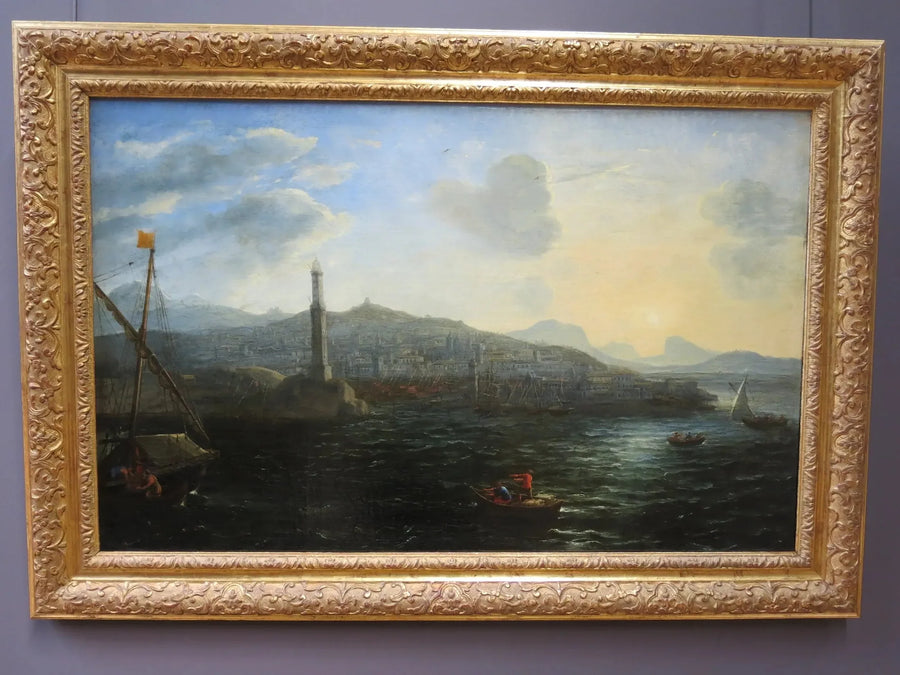 De haven van Genua, gezien vanaf zee - Claude Lorrain