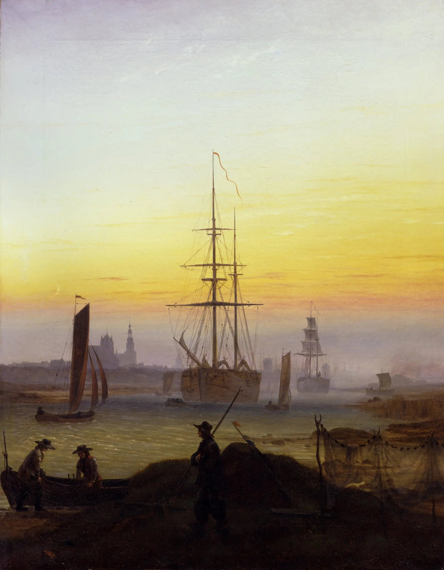 De Haven van Greifswald - Caspar David Friedrich