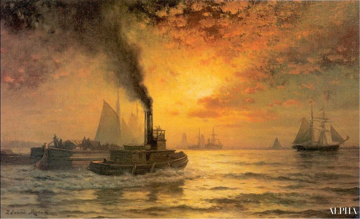 Le port de New York - Edward Moran - Reproductions de tableaux et peintures haut de gamme