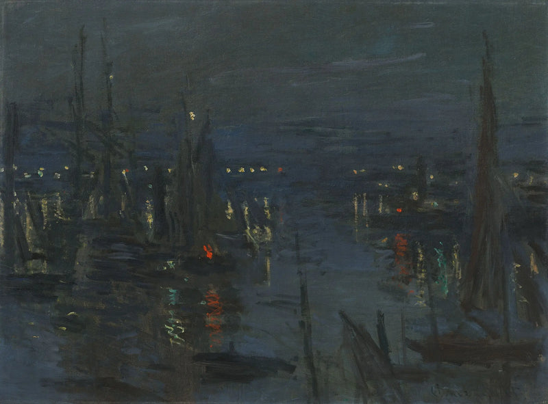 De haven van Le Havre, nachtelijk effect - Claude Monet