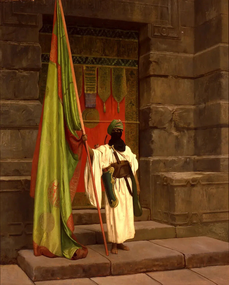 De staande drager, die de heilige vlag ontplooit - Jean-Léon Gérôme