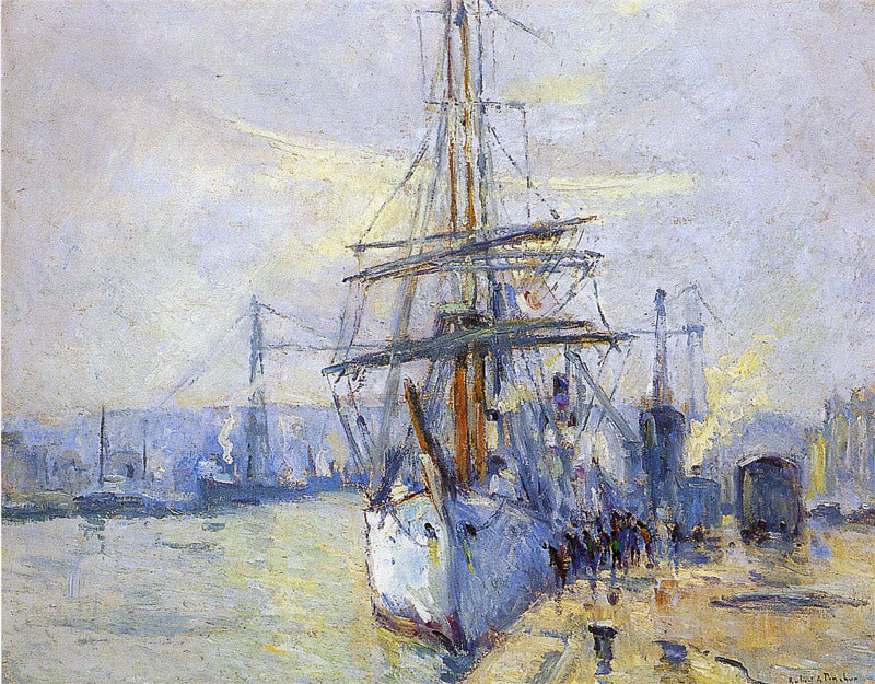 De Pourquoi Pas van commandant Charcot in de haven van Rouen - Robert Antoine Pinchon