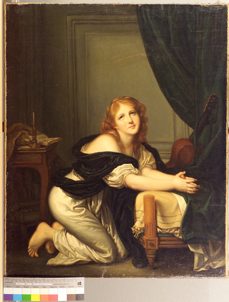 De ochtendgebed. Kopie? Reproductie? - Jean-Baptiste Greuze