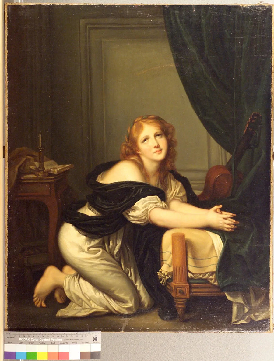 De ochtendgebed. Kopie? Reproductie? - Jean-Baptiste Greuze