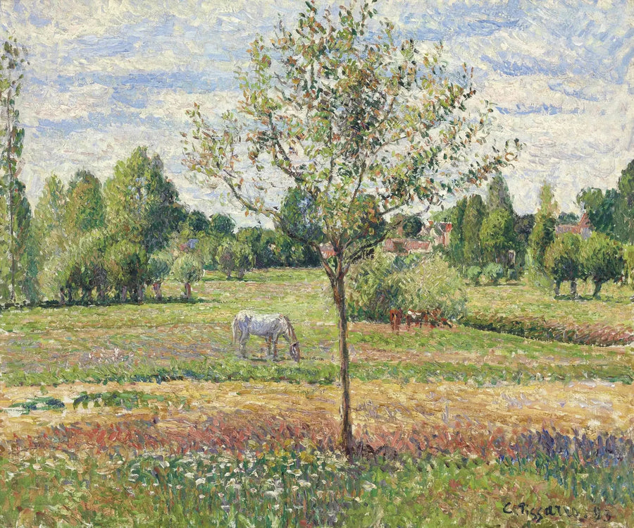 De Weide met de Grijze Paard, Éragny - Camille Pissarro