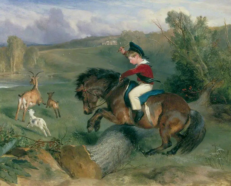 De eerste sprong, Lord Alexander Russell op zijn pony « Emerald » - Edwin Henry Landseer

Source:
Le premier saut, Lord Alexander Russell sur son poney « Emerald » - Edwin Henry Landseer