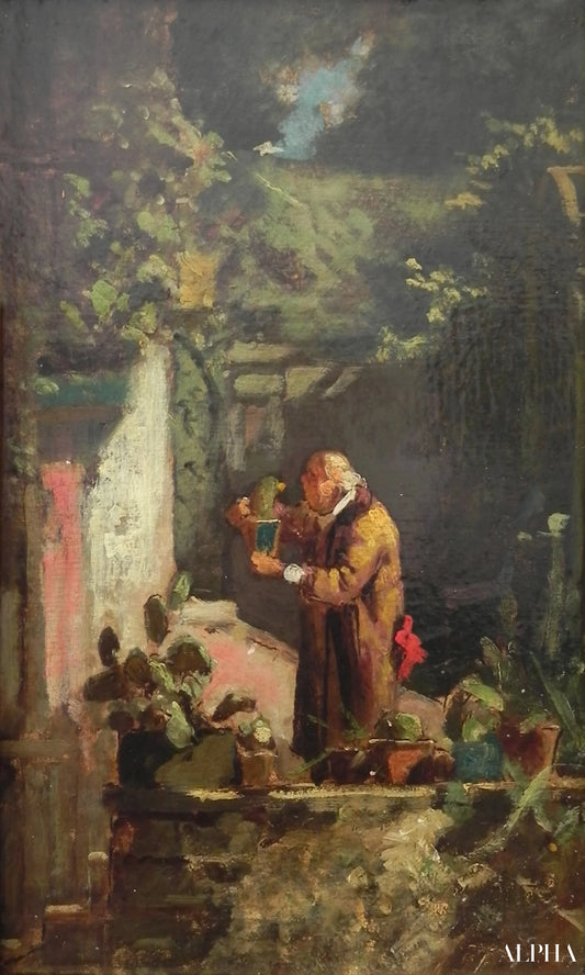 Le Prêtre comme amateur de cactus - Carl Spitzweg - Reproductions de tableaux et peintures haut de gamme