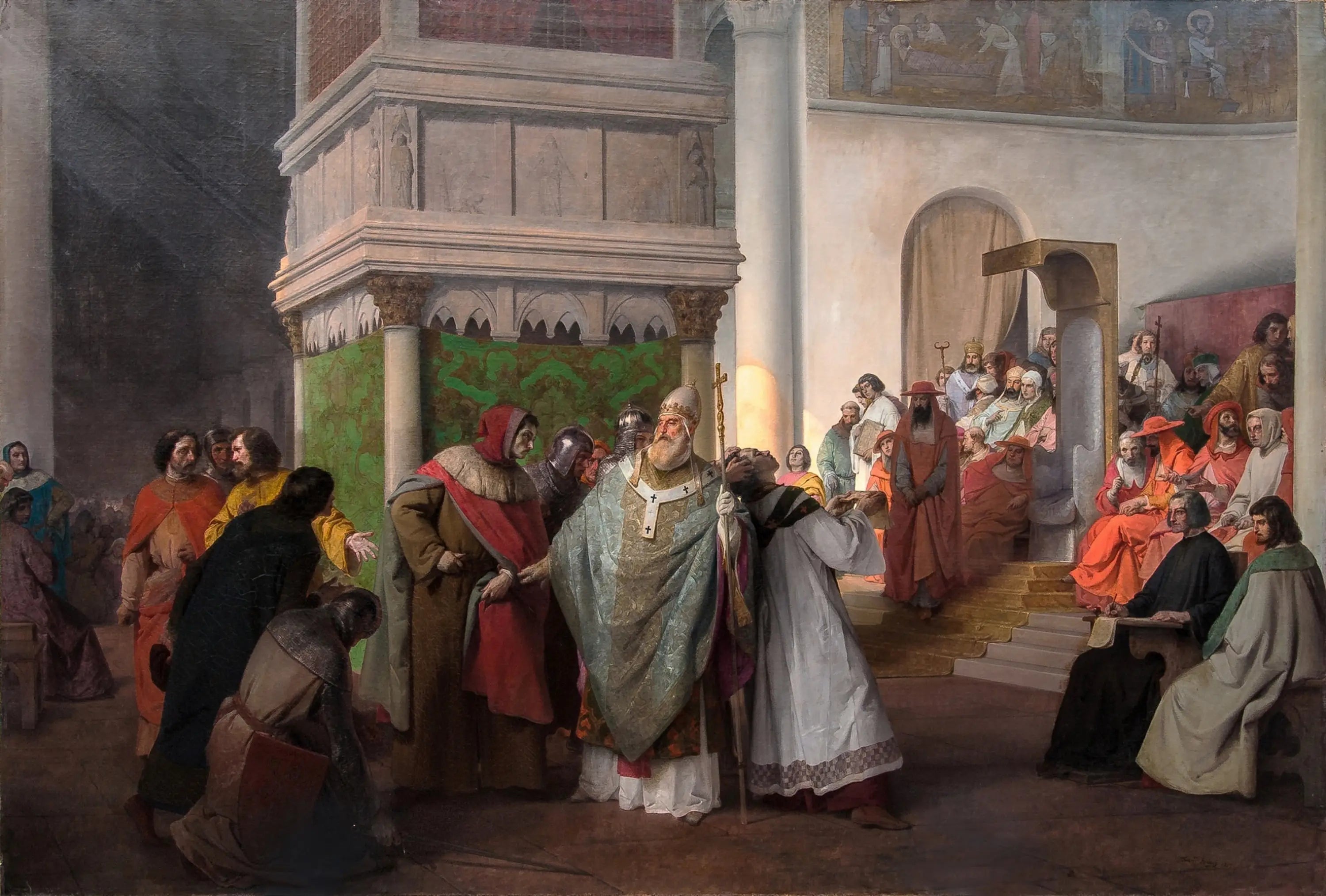 Le prêtre Orlando de Parme envoyé par Arrigo IV de Germanie et défendu par Grégoire VII contre la juste indignation