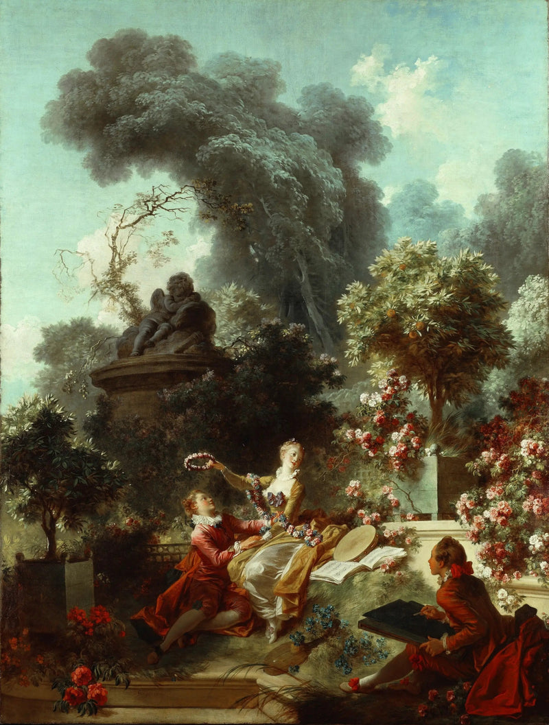 De Vooruitgang van de Liefde: De gekroonde minnaar - Jean-Honoré Fragonard