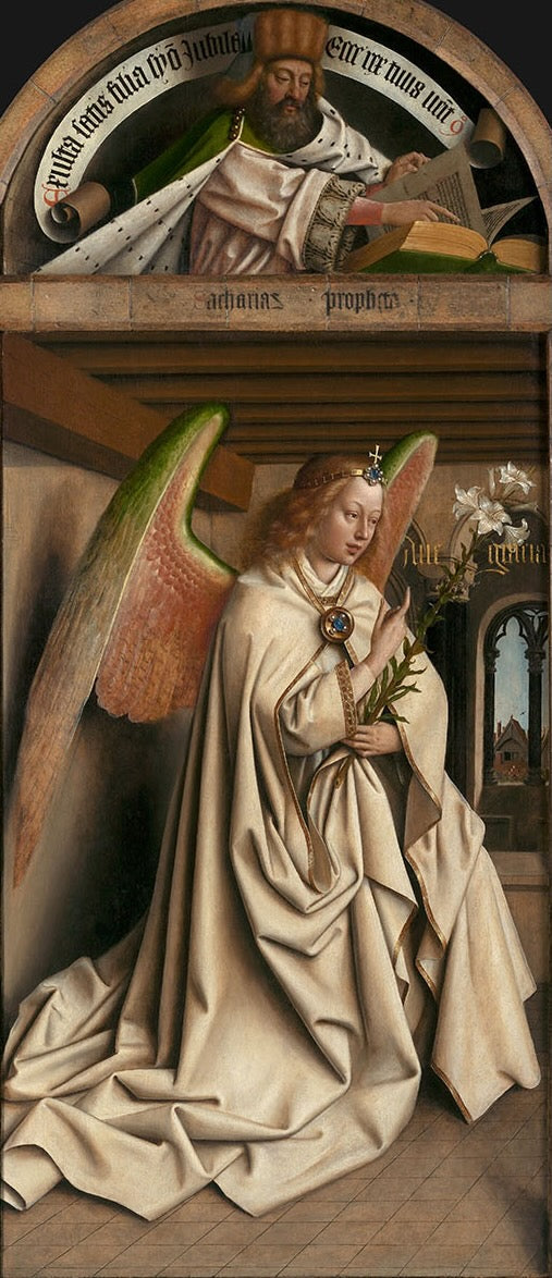 De profeet Zacharias; de engel van de Aankondiging - Hubert van Eyck