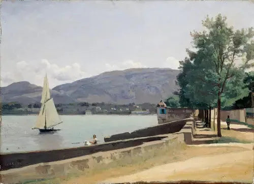 De kade van Pâquis in Genève - Jean-Baptiste Camille Corot