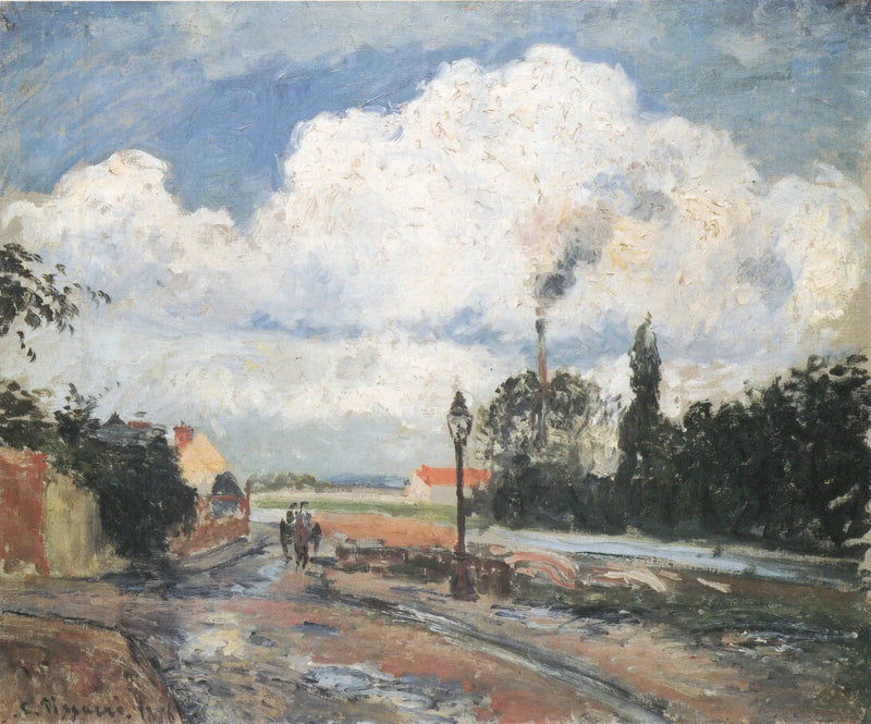De Quai du Pothuis in Pontoise na de regen - Camille Pissarro